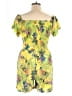 Love 100% Rayon Tropical Yellow Romper Size 3X - photo 2