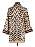 Glam 100% Polyester Animal Print Brown 3/4 Sleeve Blouse Size S - photo 2
