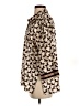 Glam 100% Polyester Animal Print Brown 3/4 Sleeve Blouse Size S - photo 5
