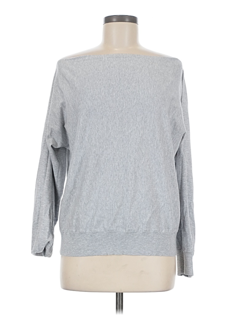 Pre-owned Babaton Long Sleeve Top Gray Boatneck Tops