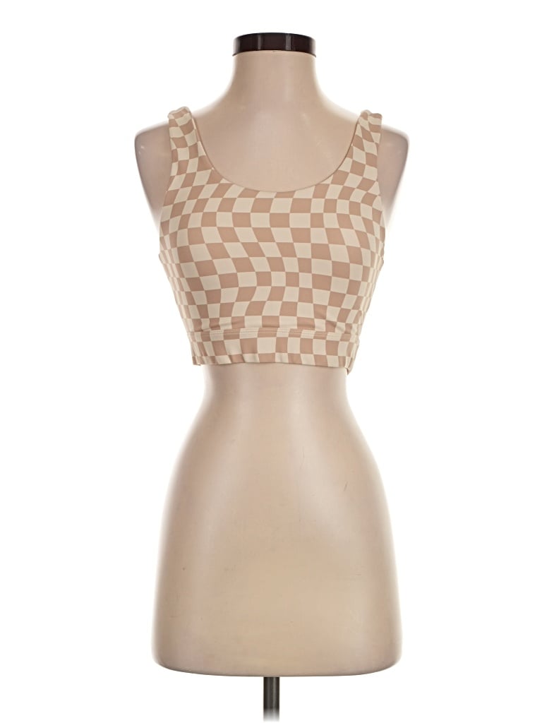 Pre-owned Wilo Sleeveless Top Tan Square Neckline Tops