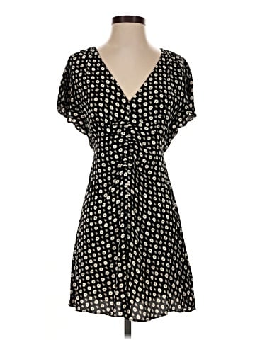 Madewell Ruched V-Neck Mini Dress in Floral (view 1)