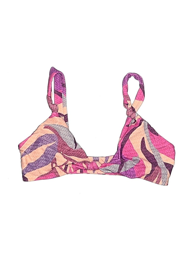 Pre-owned Mikoh Swimsuit Top Purple Paisley Pattern Swimwear