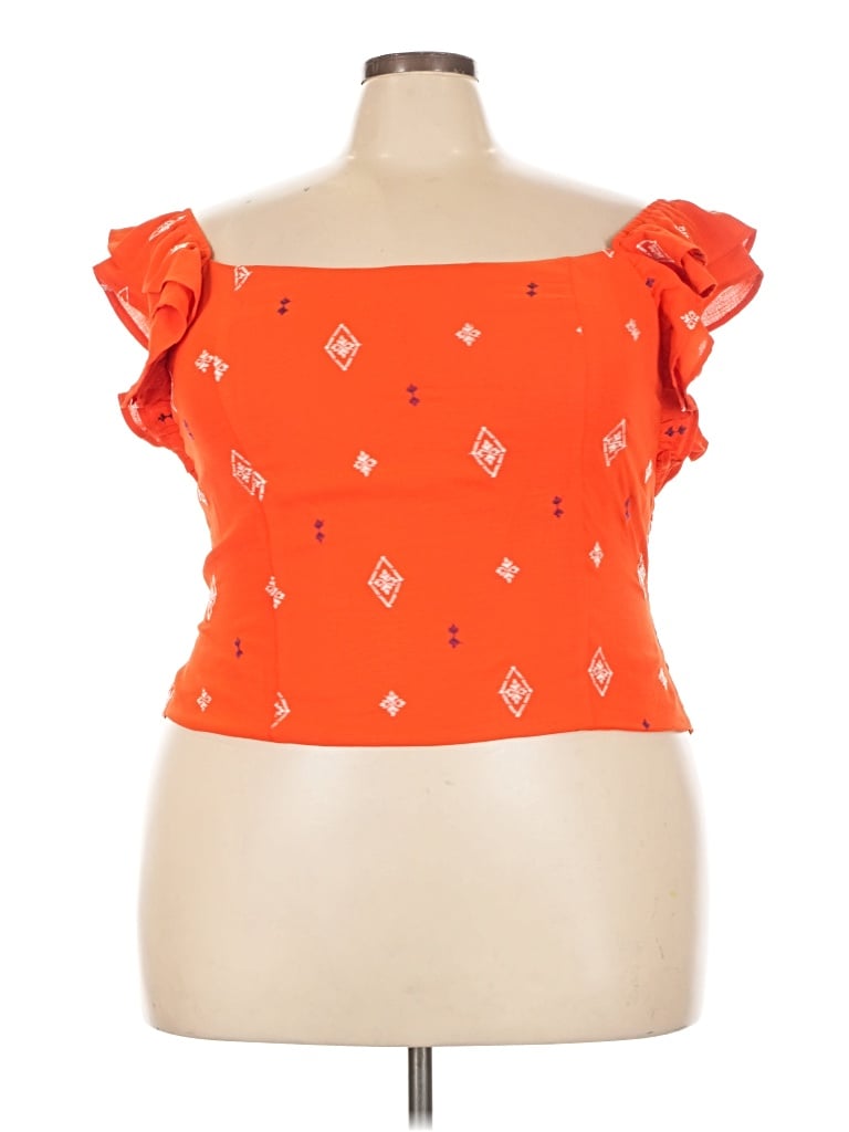 Pre-owned Sofia Jeans By Sofia Vergara Short Sleeve Top In Orange