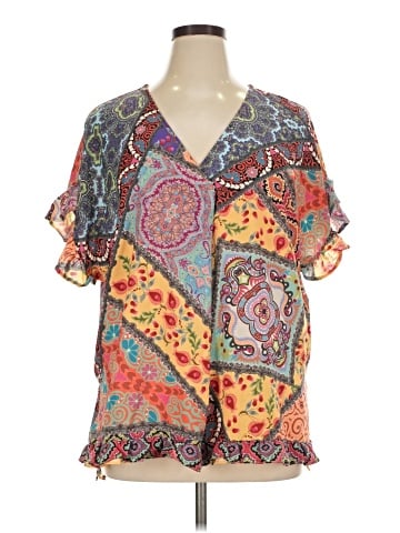 Umgee Short Sleeve Blouse (view 1)