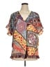 Umgee 100% Polyester Orange Short Sleeve Blouse Size XL - photo 1