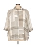 Rose + Olive 100% Polyester Houndstooth Ivory 3/4 Sleeve Blouse Size 3X - photo 1