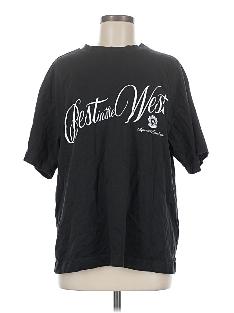 Pre-owned Cotton On Short Sleeve Top Black Crew Neck Tops