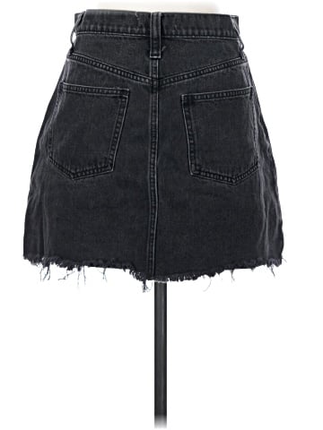 Madewell Denim Frisco Mini Skirt in Lunar Wash (view 2)