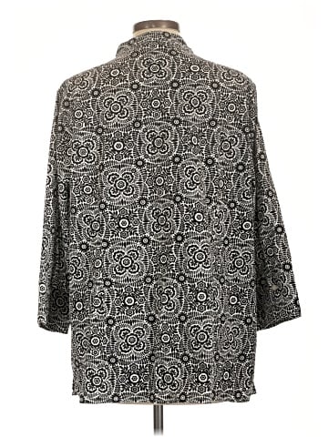 Silhouettes 3/4 Sleeve Button-Down Shirt (view 2)