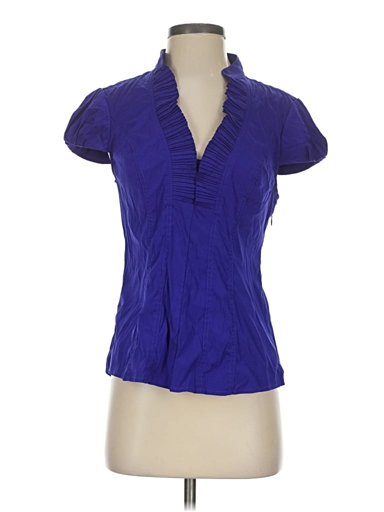 Pre-owned Express Design Studio Short Sleeve Blouse In Purple