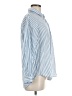 Stradivarius Stripes Blue Long Sleeve Button-Down Shirt Size M - photo 4