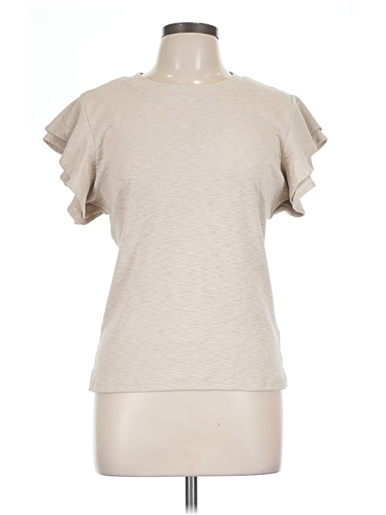 Pre-owned Deletta Short Sleeve Turtleneck In Tan