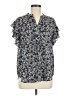 Vince Camuto 100% Polyester Black Short Sleeve Blouse Size M - photo 1