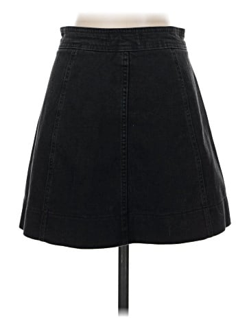 Madewell Metropolis Snap Jean Skirt in Rawley Black (view 2)