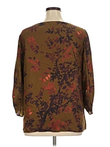 Lafayette 148 New York 3/4 Sleeve Silk Top (view 2)