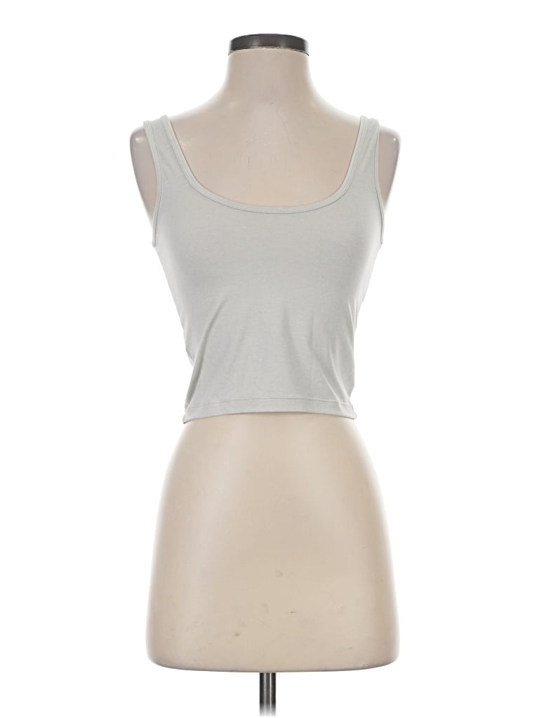 Pre-owned Vuori Tank Top Silver Strapless Neckline Tops