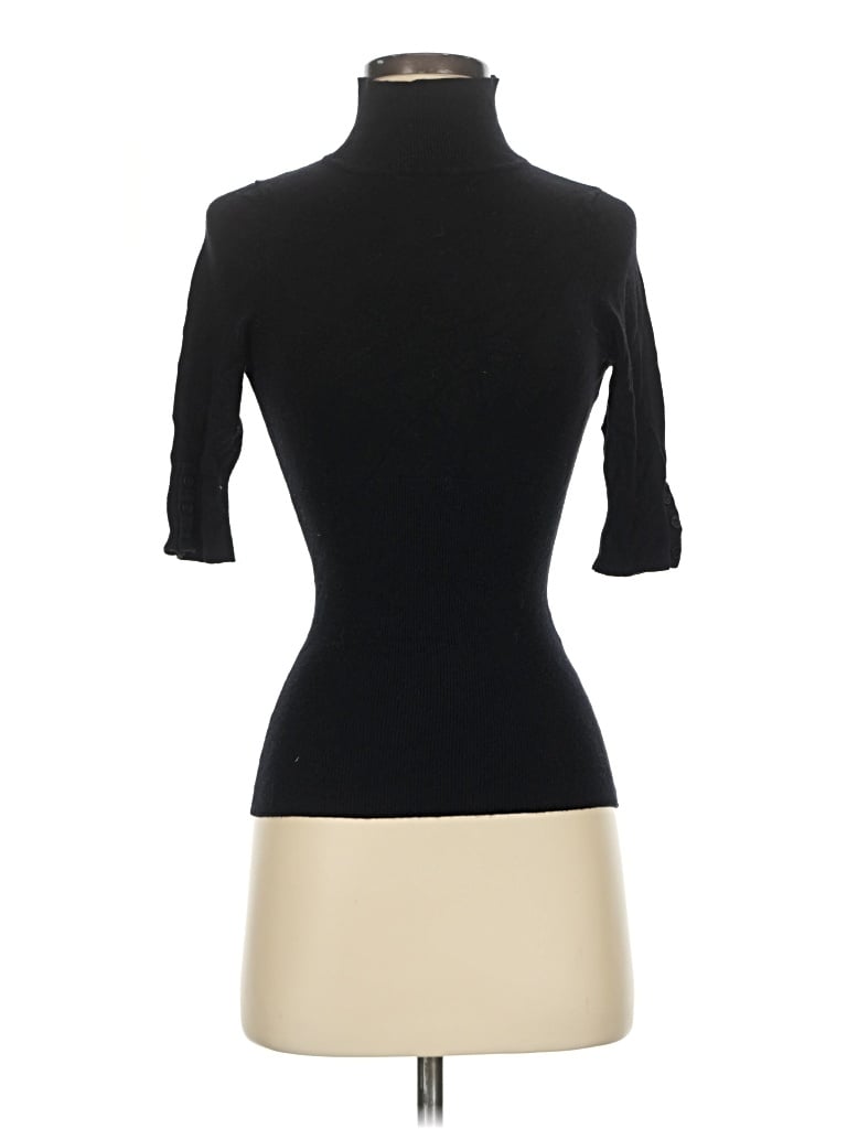 Pre-owned Express Design Studio 3/4 Sleeve Top Black Turtleneck Tops