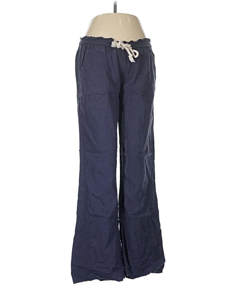 Pre-owned Roxy Linen Pants In Blue