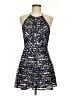 Parker 100% Polyester Graphic Blue Cocktail Dress Size M - photo 1