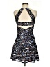 Parker 100% Polyester Graphic Blue Cocktail Dress Size M - photo 2