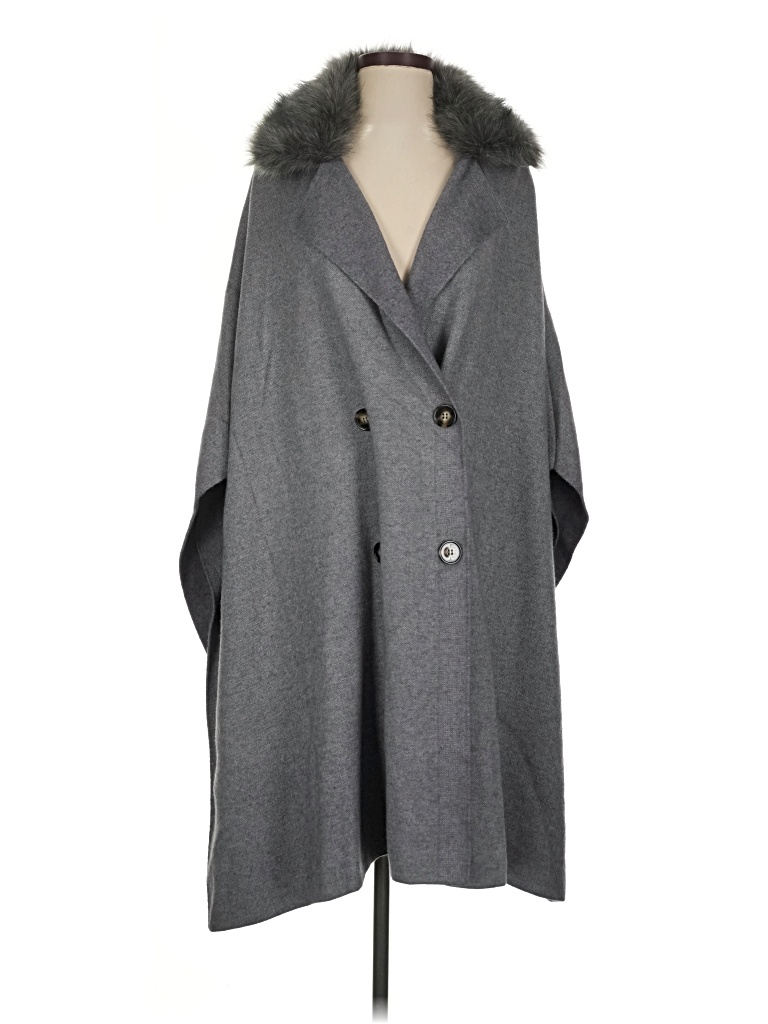 Pre-owned Zara Poncho In Gray