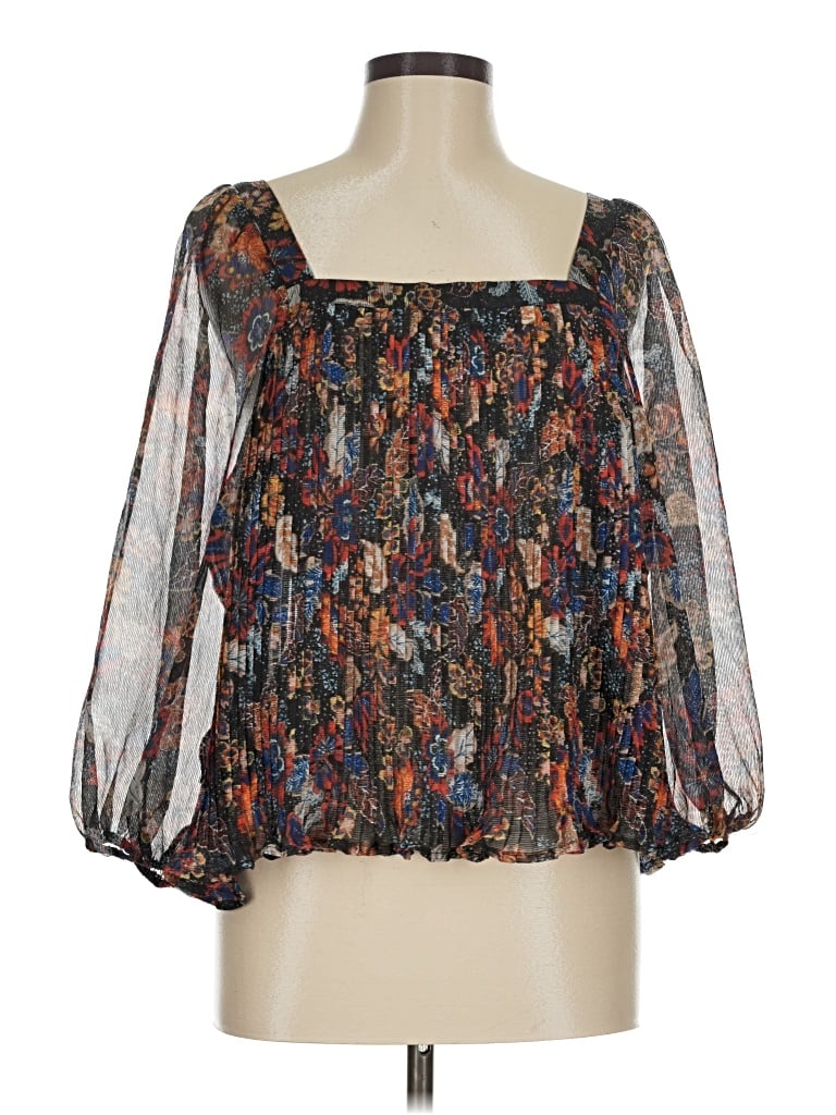 Pre-owned Dear John 3/4 Sleeve Blouse In Black