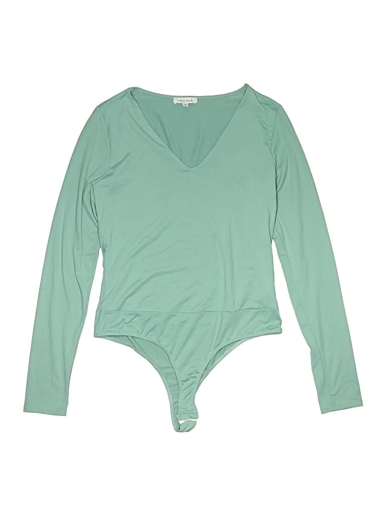 Pre-owned White Birch Long Sleeve Top Teal Plunge Neckline Tops