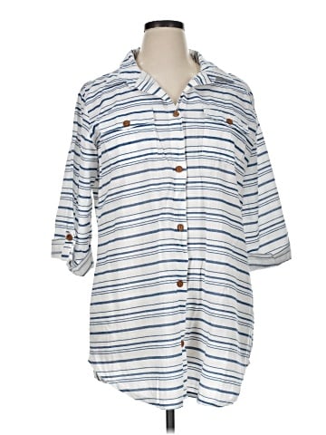 Dotti 3/4 Sleeve Button-Down Shirt (view 1)
