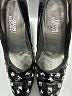 Versace 100% Leather Black Heels Size EU 39 - photo 3