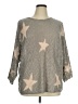 Chelsea & Theodore Stars Silver Pullover Sweater Size 1X - photo 1