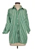 Shein 100% Polyester Stripes Green 3/4 Sleeve Blouse Size S - photo 1