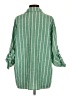 Shein 100% Polyester Stripes Green 3/4 Sleeve Blouse Size S - photo 2