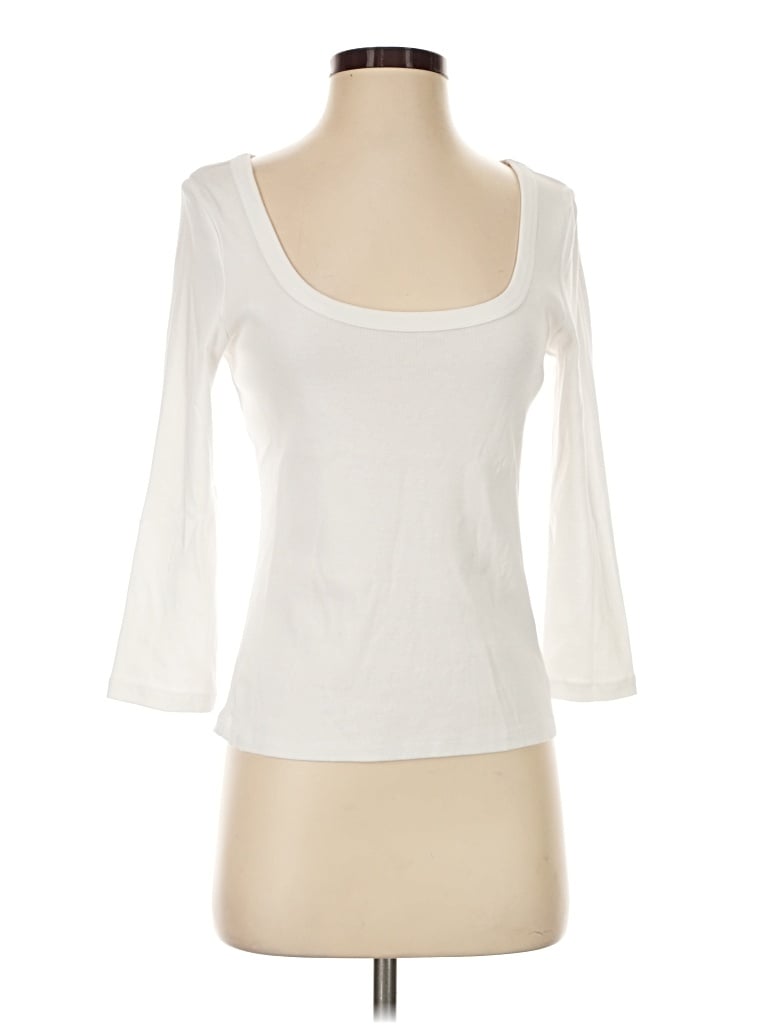 Pre-owned Boston Proper 3/4 Sleeve T-shirt In White