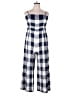 J.Crew 100% Linen Checkered-gingham Blue Jumpsuit Size 14 (tall) - photo 1