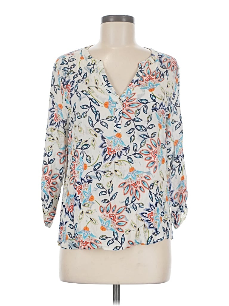 Pre-owned Pale Sky 3/4 Sleeve Blouse In Ivory