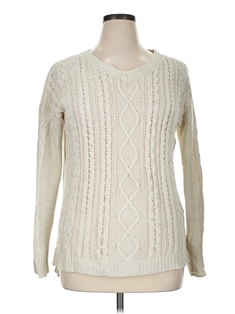 Pre-owned Faded Glory Pullover Sweater In Ivory