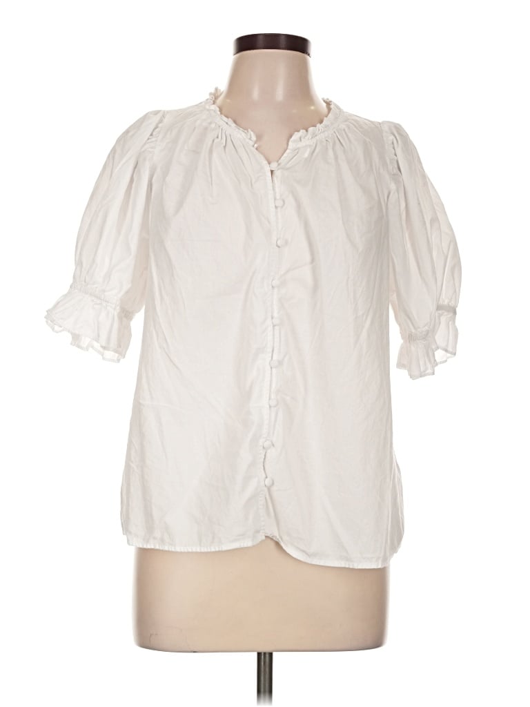 Pre-owned Gap Short Sleeve Blouse In Ivory