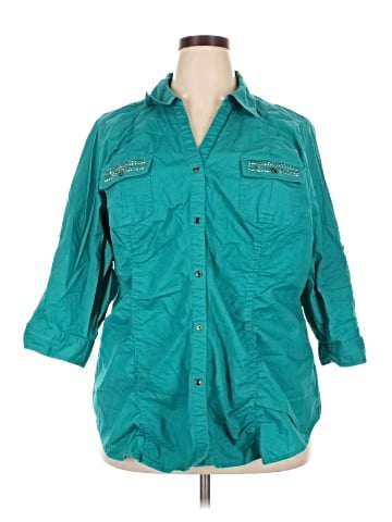Lane Bryant 3/4 Sleeve Button-Down Shirt (view 1)
