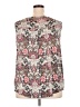 Ann Taylor LOFT 100% Polyester Gray Sleeveless Blouse Size 22 - photo 2