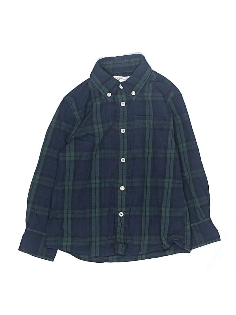 Pre-owned Crewcuts Kids' Long Sleeve Polo Shirt In Green