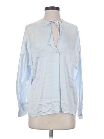 Vince. Long Sleeve Silk Top (view 1)
