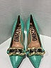 Moschino 100% Leather Teal Blue Heels Size EU 37 - photo 3