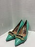 Moschino 100% Leather Teal Blue Heels Size EU 37 - photo 5