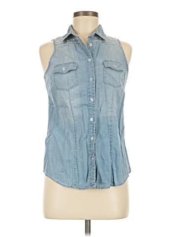 Cotton Express Sleeveless Button-Down Shirt (view 1)