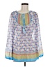 Versona 100% Polyester Blue Long Sleeve Blouse Size M - photo 1