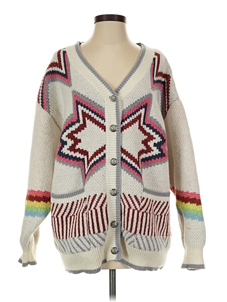 Pre-owned Cider Cardigan Sweater In White
