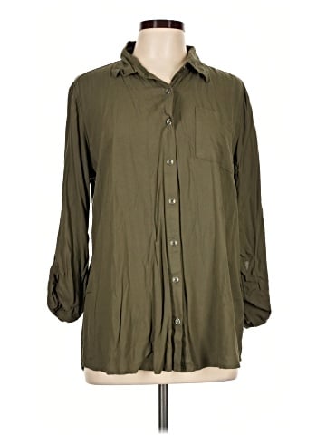 White Stag 3/4 Sleeve Button-Down Shirt (view 1)