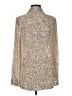 Catherine Malandrino Metallic Silver Long Sleeve Blouse Size M - photo 2