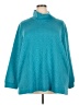 Coldwater Creek 100% Polyester Chevron-herringbone Teal Turtleneck Sweater Size 2X - photo 1